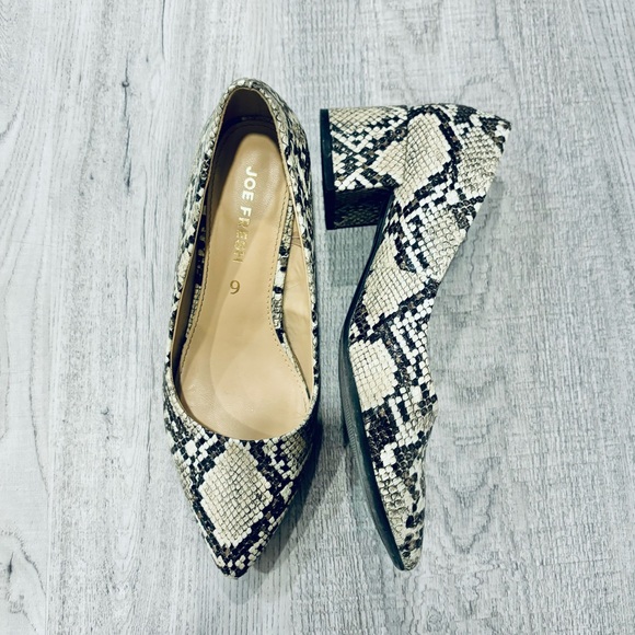 Joe Fresh Snake Print Block Heels Size 6 - Picture 2 of 6